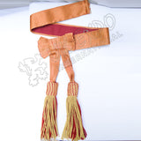 Gold & Red Bullion Bow Buckle Closure Ceremonial Military Sash