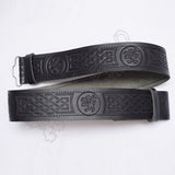 Rampart lion Belt with Scottish Celtic Embossed Leather Belt