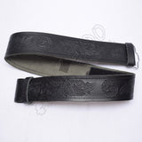 Scottish Leaf And Flower Embossed Leather Belt