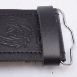 Scottish Leaf And Flower Embossed Leather Belt