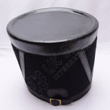 Black Leather Shako Hat Black Thread Military Hat