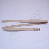 Cream Color Leather Belt Single Pin Buckle