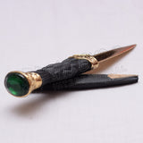 Gold Emerald Stone Sgin Dubh Knives