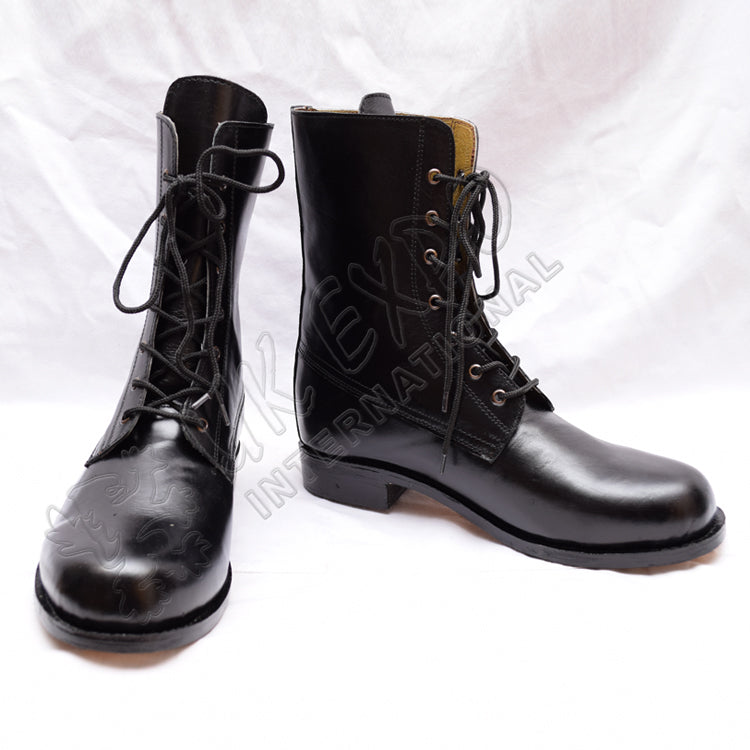 Handmade Black Leather Military Style Combat Boots