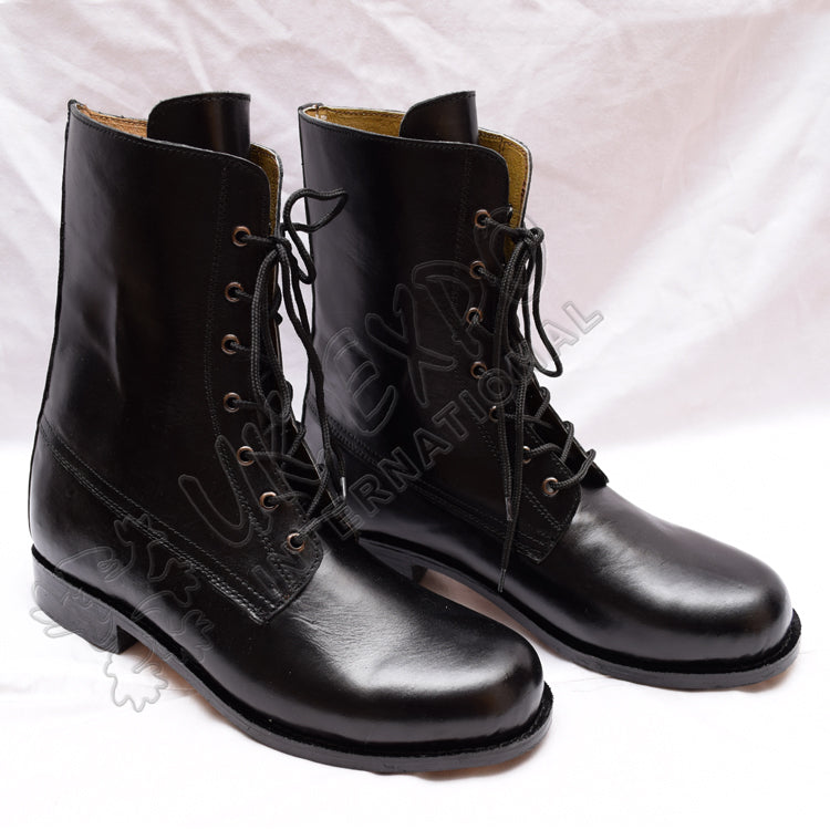 Handmade Black Leather Military Style Combat Boots