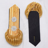 Gold Bullion Epaulettes 2 Silver Star Military Shoulder Boards