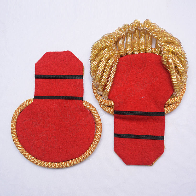 First Empire Colonel Epaulettes Brass Bullion Fringe Military Shoulder Boards