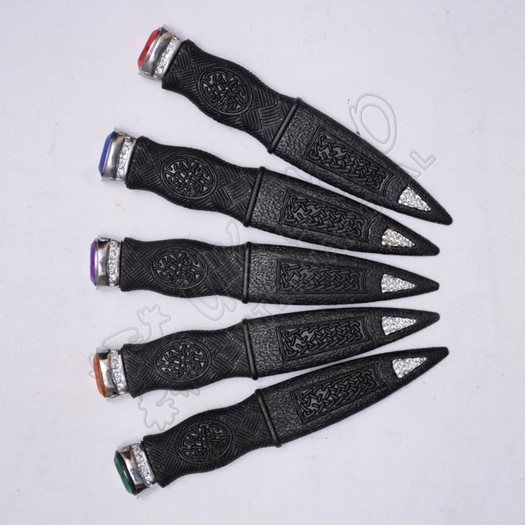 Dummy Polished Sgian Dubh Ken Hall Knives With Stone