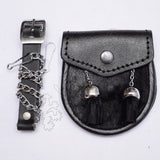 Goat Skin Black Leather Baby Sporran Set