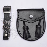 Goat Skin Black Leather Baby Sporran Set