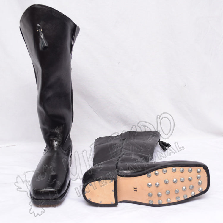Civil War Cavalry Black Leather Boots