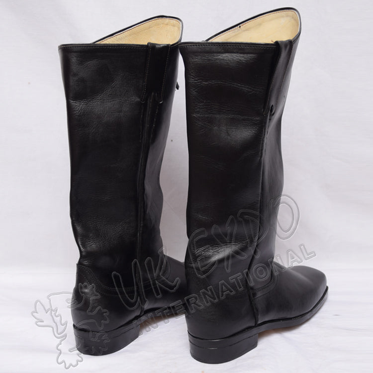 Civil War Cavalry Black Leather Boots