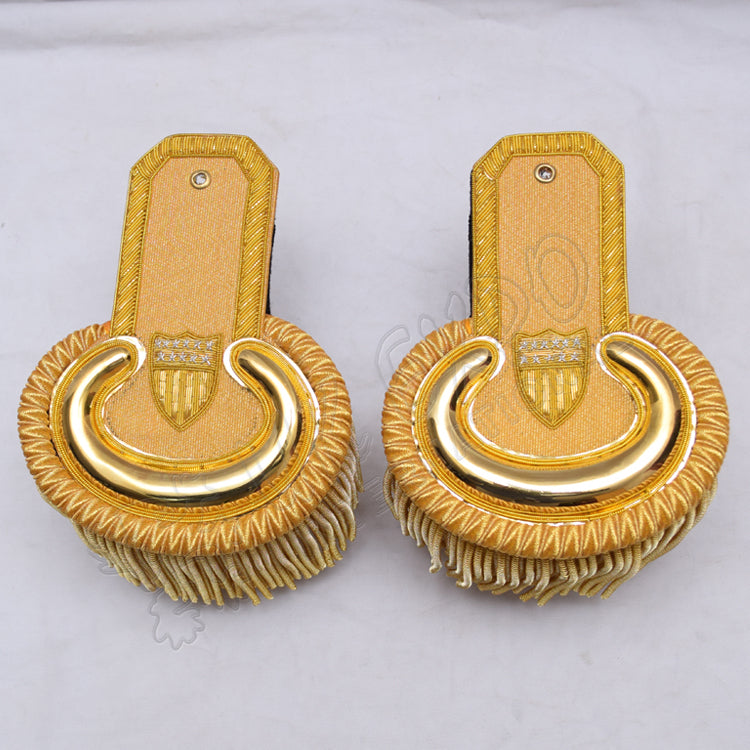 Moon Gold Epaulettes with Golden Fringe