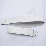 Kilt Waist Belt White Leather