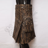 Show Men Brown Camouflage Utility Kilt