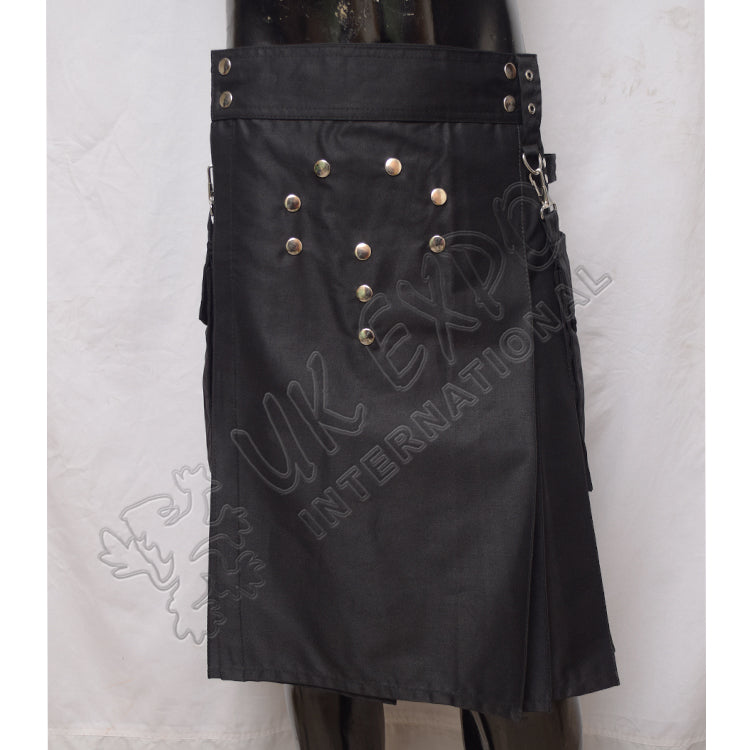 Modernized Black Utility Kilt