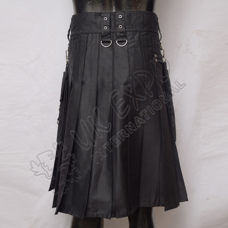 Modernized Black Utility Kilt