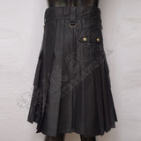 Black Cargo Utility Kilt