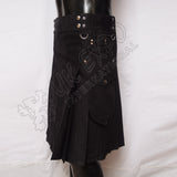 Gents Casual Black Utility Kilt