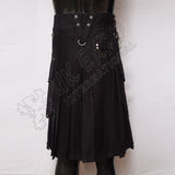 Gents Casual Black Utility Kilt