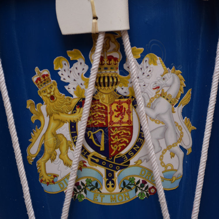 Blue and Red Royal Coat of Arms Drum