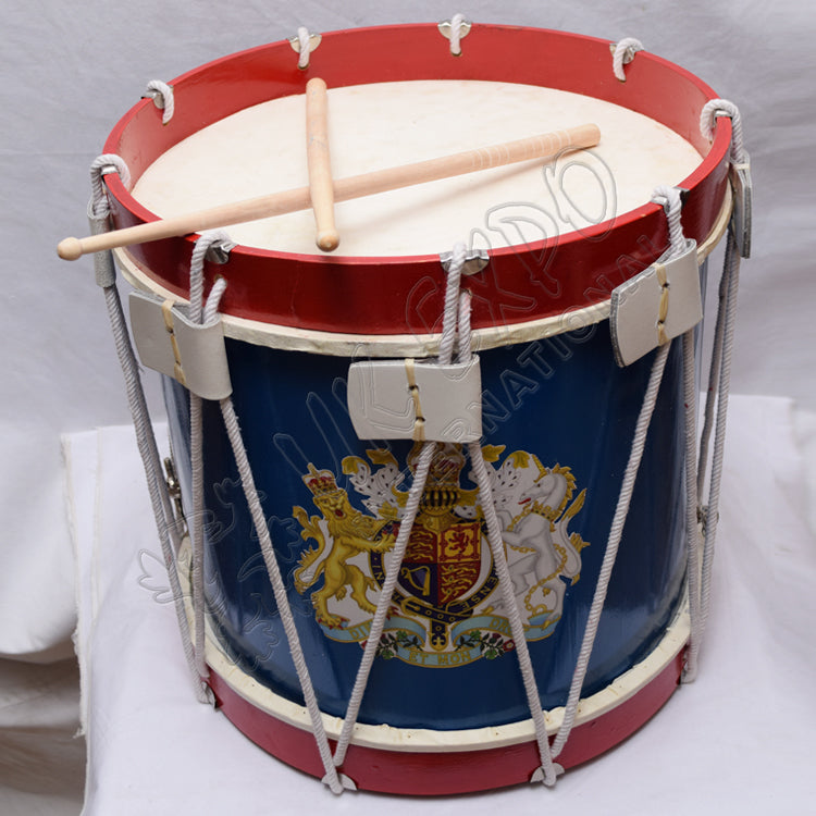 Blue and Red Royal Coat of Arms Drum