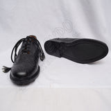 Black Ghillie Brogues PVC Dull Upper With Rubber Sole