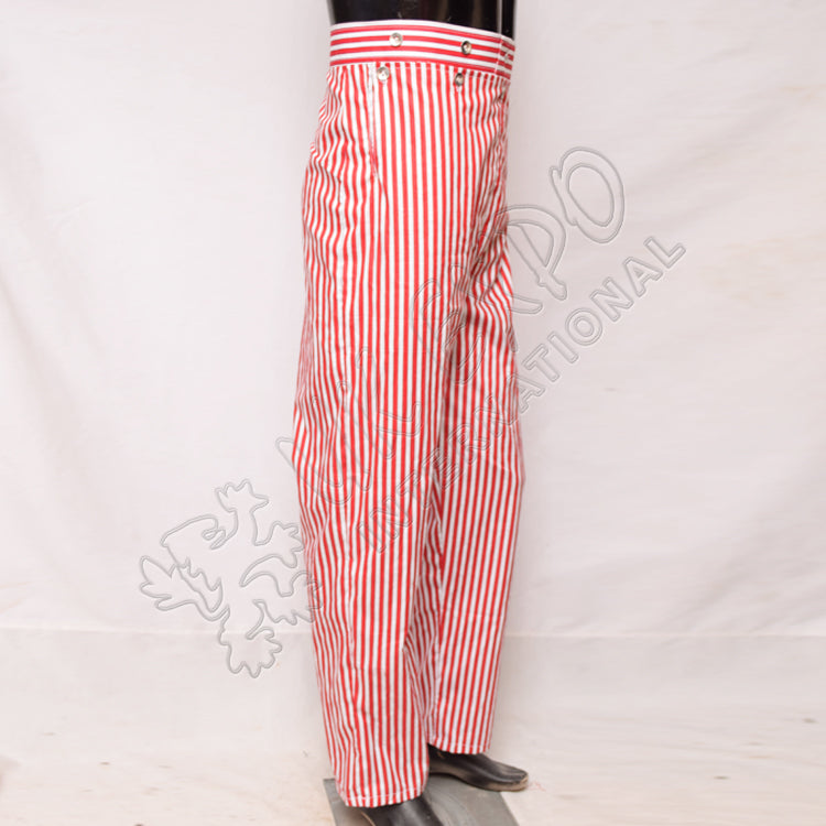 Red and White Stripes Cotton Trouser