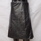 Fire Flame Black Leather Utility Kilt