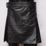 Black Leather Ladies Utility Kilt