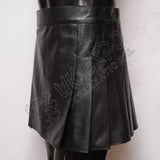 Black Leather Ladies Utility Kilt
