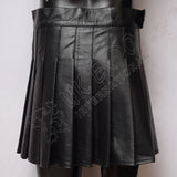 Black Leather Ladies Utility Kilt