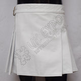 White Leather ladies Utility Kilt
