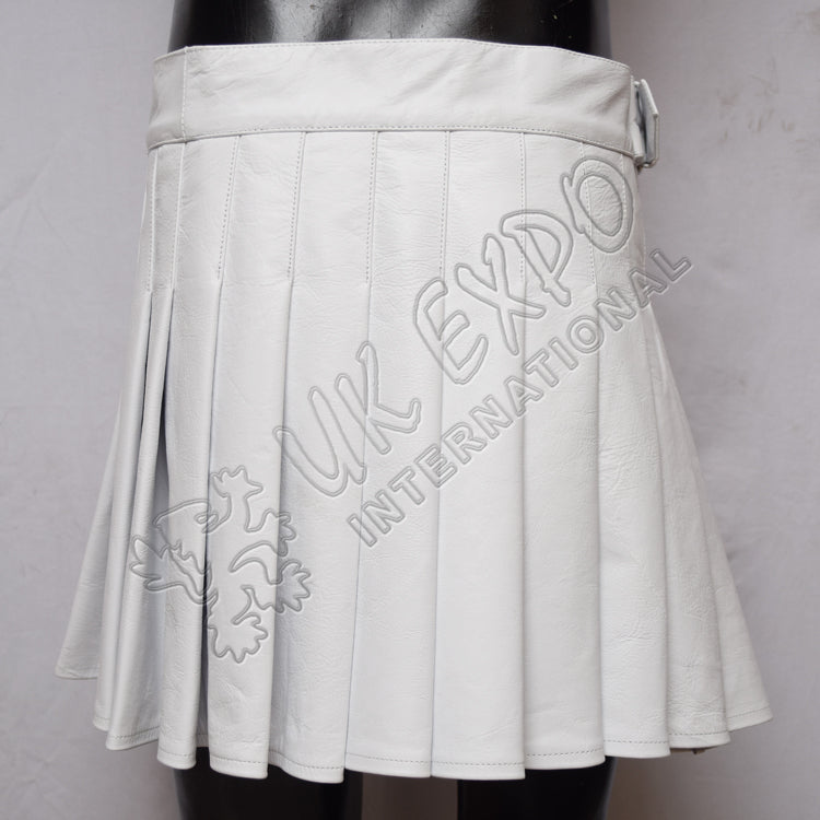 White Leather ladies Utility Kilt