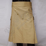 Men Khaki Utility Kilt