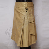 Men Khaki Utility Kilt