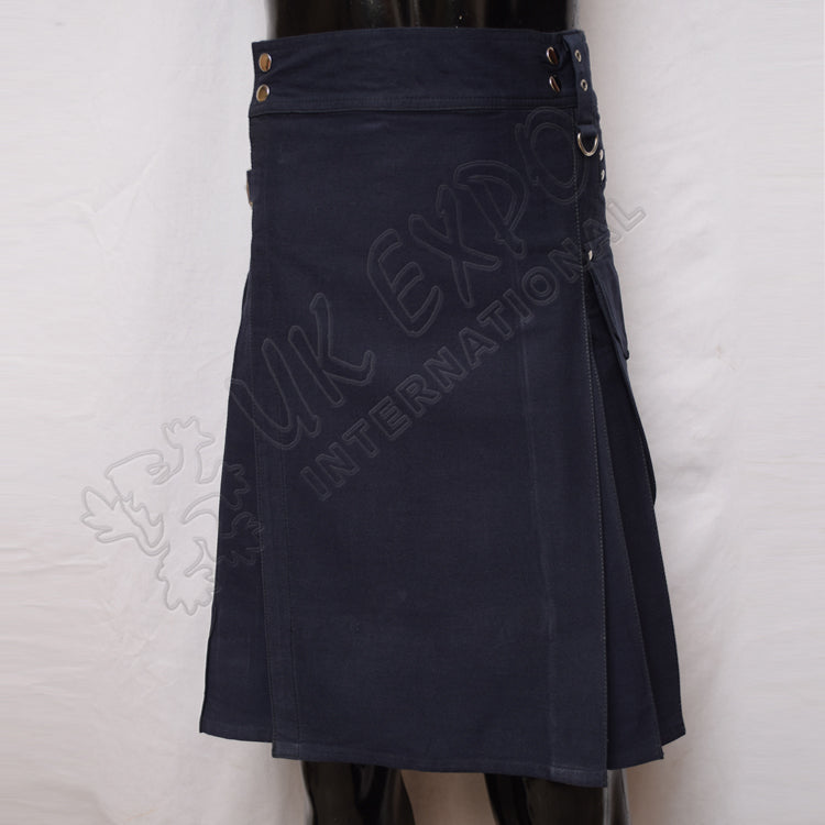 Navy Blue Sports Casual Utility Kilt