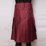 Round Pockets Maroon Color Utility Kilt