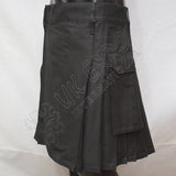 Black Color Plain Utility Kilt