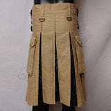 Khaki With Black Hybrid Utility Kilt