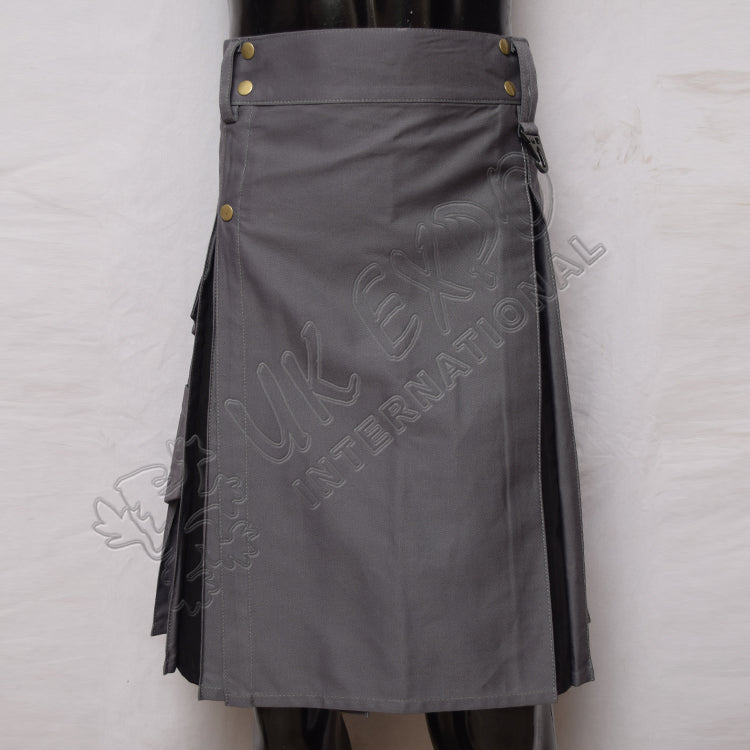 Grey and Black Hybrid Utility Kilt