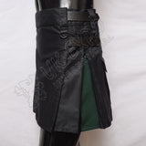 Black & Dark Green Ladies Hybrid Utility Kilt