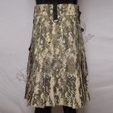 Men Army Digital Camo Utility Cargo Kilt