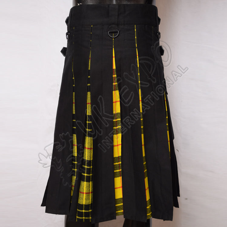 Black Cotton Hybrid Macleod Tartan Utility Kilt