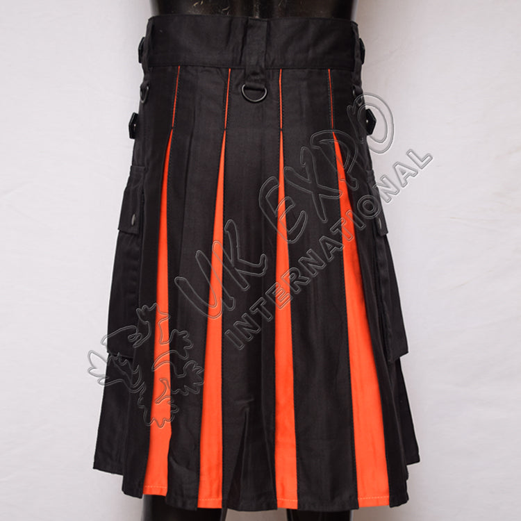 Black And Orange Hybrid Utility Kilt