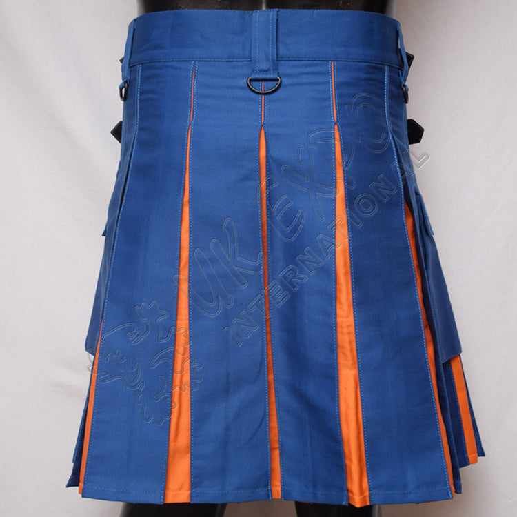 Sky Blue Orange Hybrid Utility Kilt