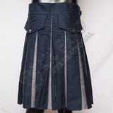 Navy Blue With Grey Hybrid Utility Kilt