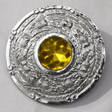 Red Stone Thistle Plaid Brooch