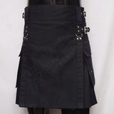 Women Black Utility Kilt 3 Straps
