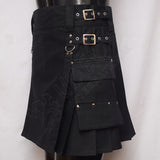 Women Black Utility Kilt 3 Straps